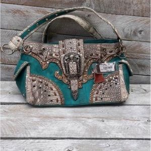 Turquoise Leather Western Purse by The Boot Shop